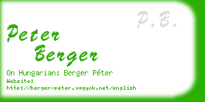peter berger business card